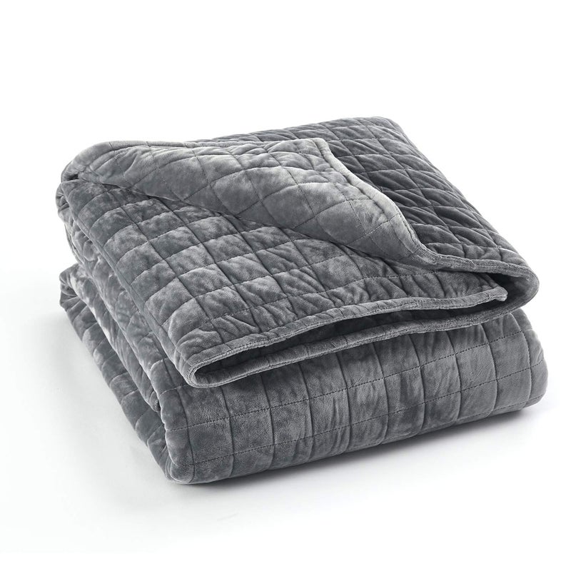 RelaxBlanket 60''x80'' Duvet Cover for Weighted Blanket | Super Cozy and Warm | Double-Side Square Quilted Minky | Dark Grey - Image 1